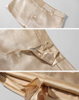 ROVENTE Ensemble haut dos nu transparent à sequins & jupe mini en satin