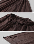 ROVENTE Brown Drawstring Wide-Leg Pants
