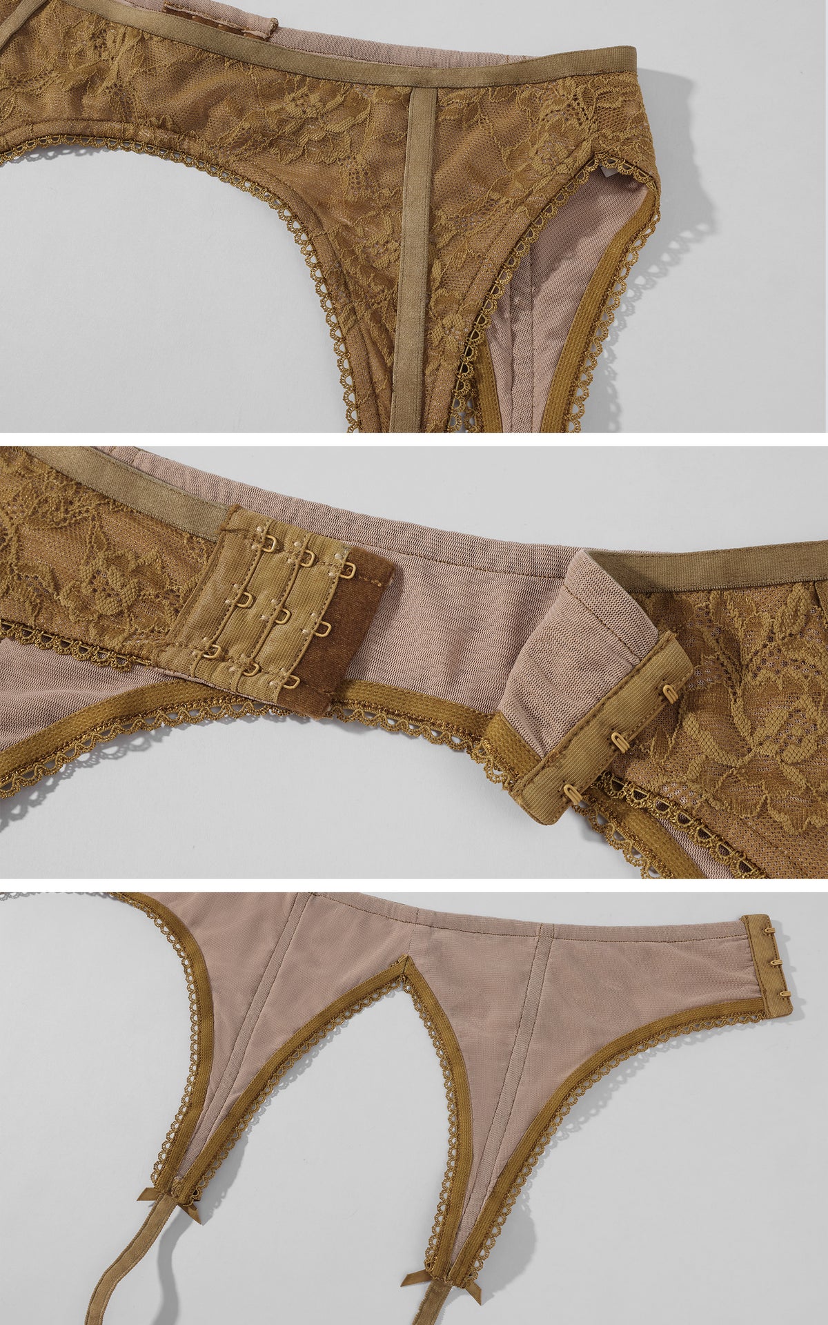 ROVENTE Floral Lace Cami &amp; Garter Belt Set