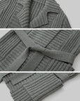 IAMXIAA Belted Ribbed Longline Knit Cardigan