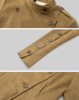 IAMXIAA Veste ajustée en similicuir de vachette à col montant