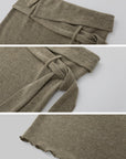 IAMXIAA Foldover Waist Tie-Detail Knit Midi Skirt