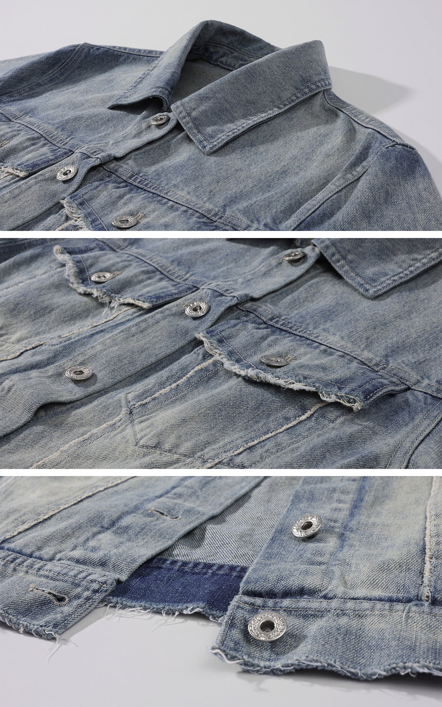 Rase le sol Veste en jean délavée &amp; Ensemble pantalon large