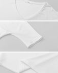 IAMXIAA Off-Shoulder Layered Effect Tee Short Sleeve Casual Loose Fit Top