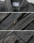 Rase le sol Washed Denim Utility Jacket