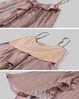 Hydrae Sheer Striped Ruffle Asymmetric Cami Top