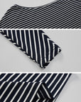 IAMXIAA Striped One Shoulder T-Shirt with Scarf Detail