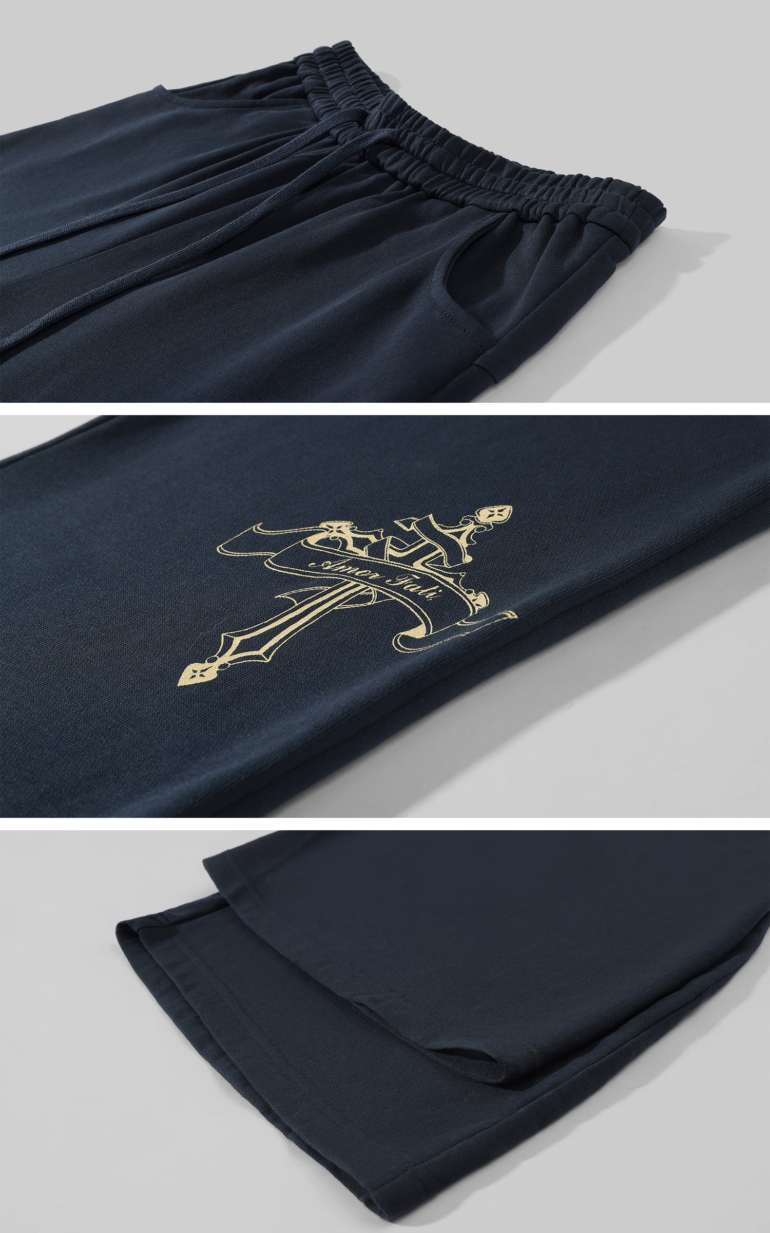 Rase le sol Draped Split-Hem Sweatpants