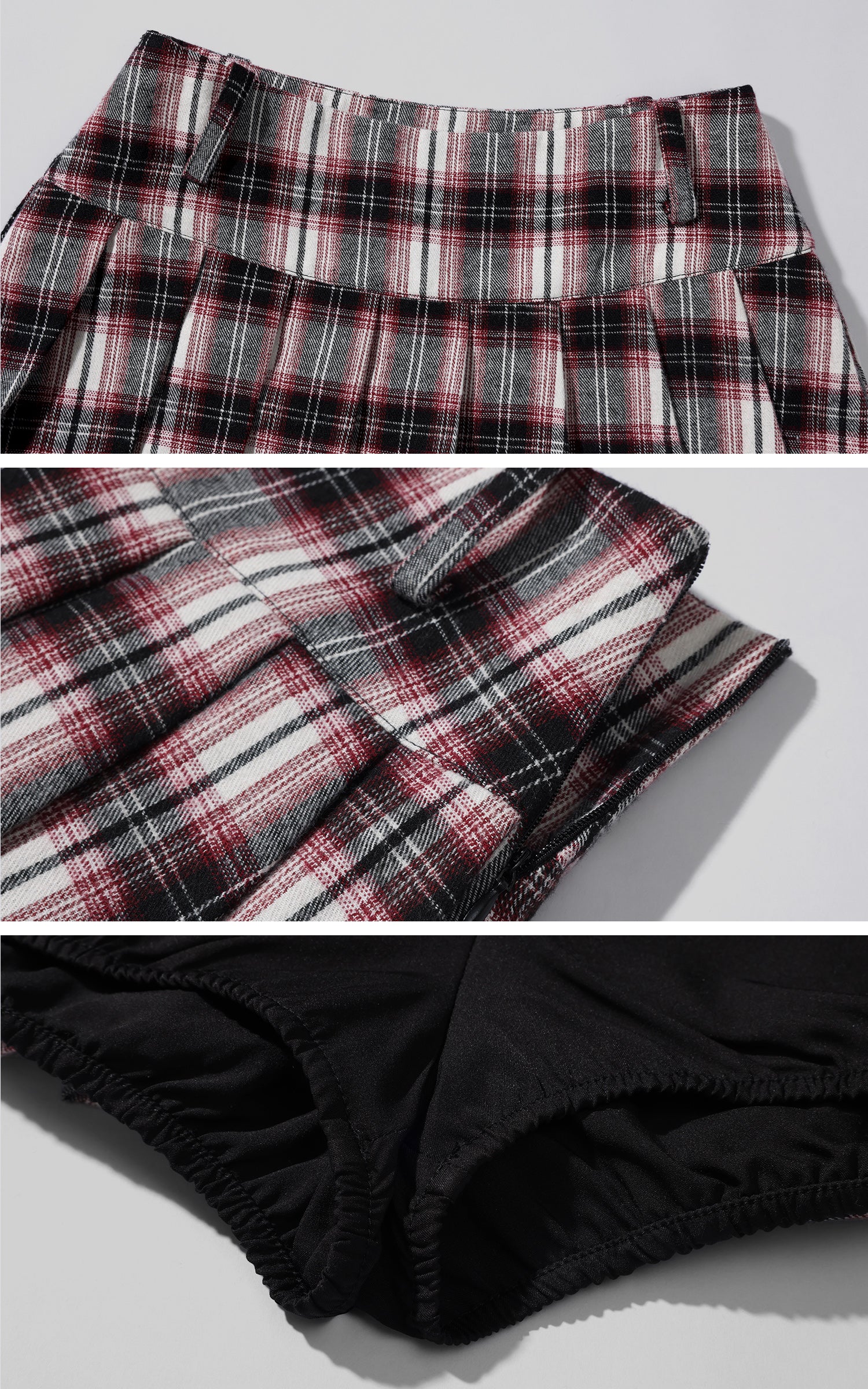 WARDEN EDGE 체크 플리츠 미니 스커트