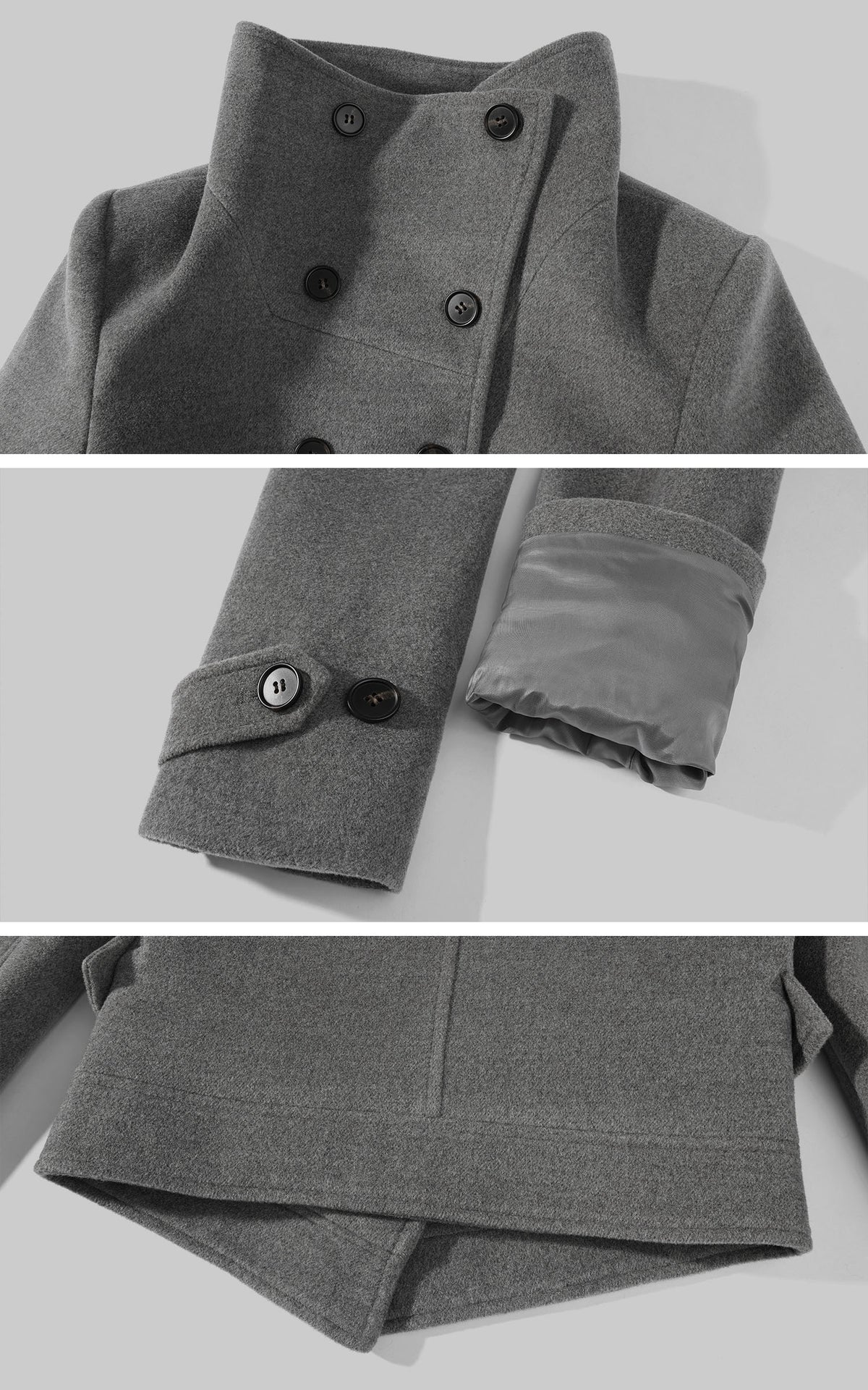 WARDEN EDGE Sculpted High-Collar Double-Breasted Cropped Jacket
