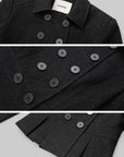 IAMXIAA Veste courte plissée à double boutonnage