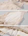 Hydrae Haut dos-nu vintage en dentelle crochetée avec lien à nouer