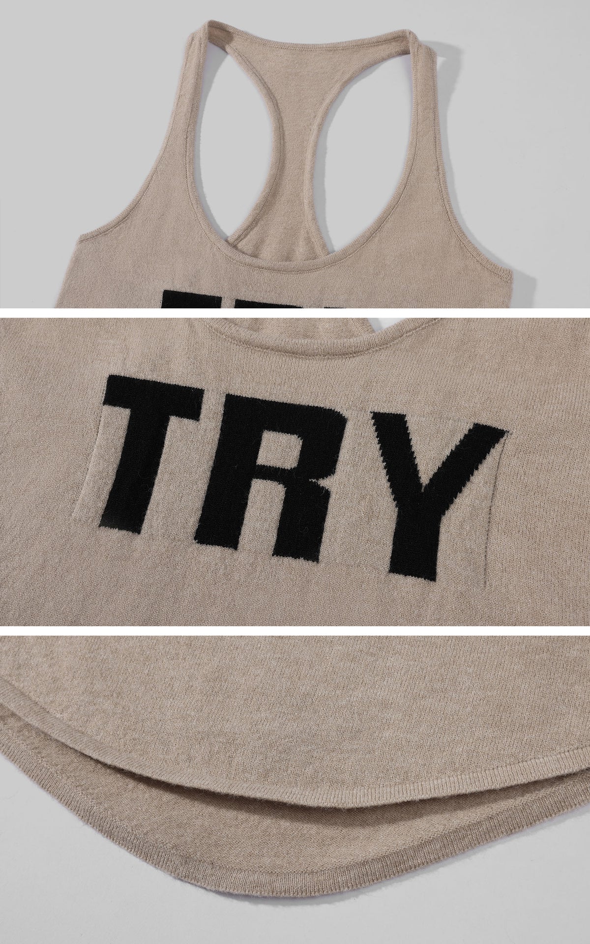 WARDEN EDGE TRY Graphic Racerback Knit Tank Top