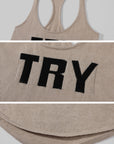 WARDEN EDGE TRY Graphic Racerback Knit Tank Top