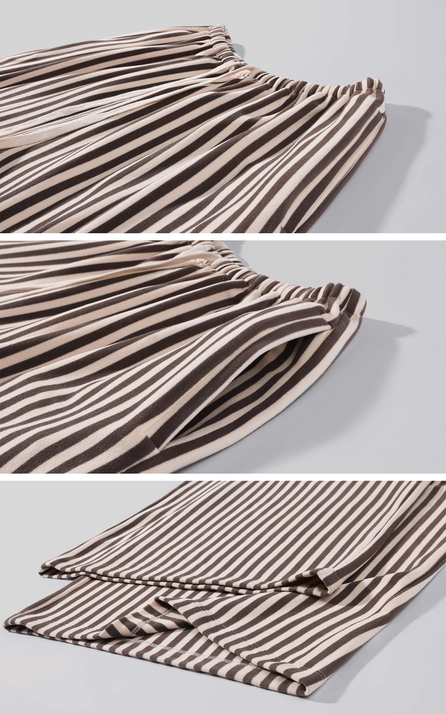 0122stepll Stripe Halter Top &amp; Wide Leg Pants Set
