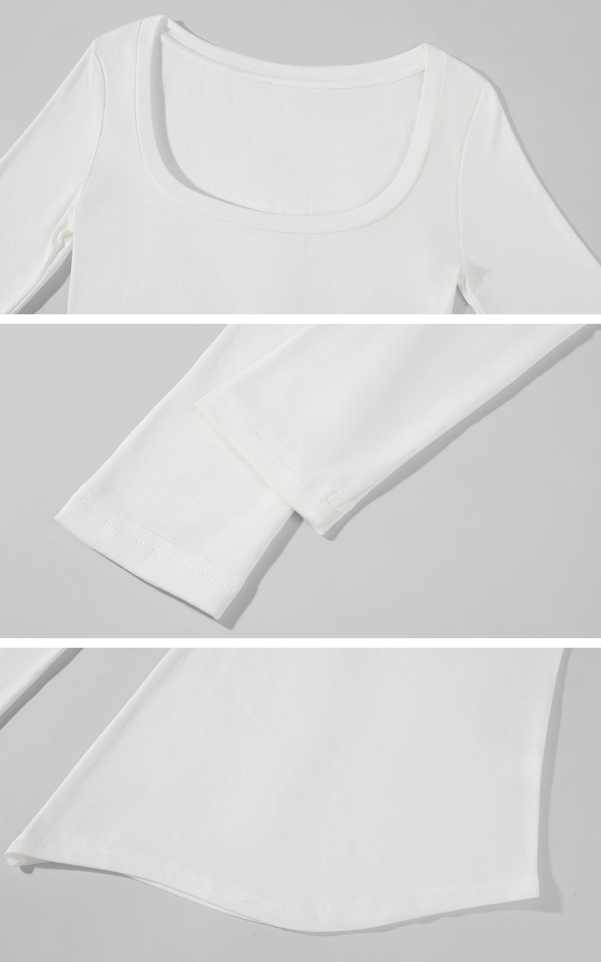 WARDEN EDGE Sculpted Square Neck Long Sleeve Top