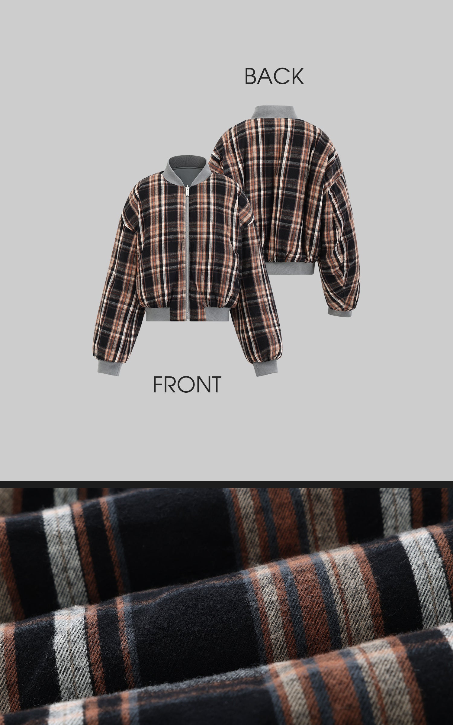 WARDEN EDGE Plaid and Solid Reversible Padded Jacket