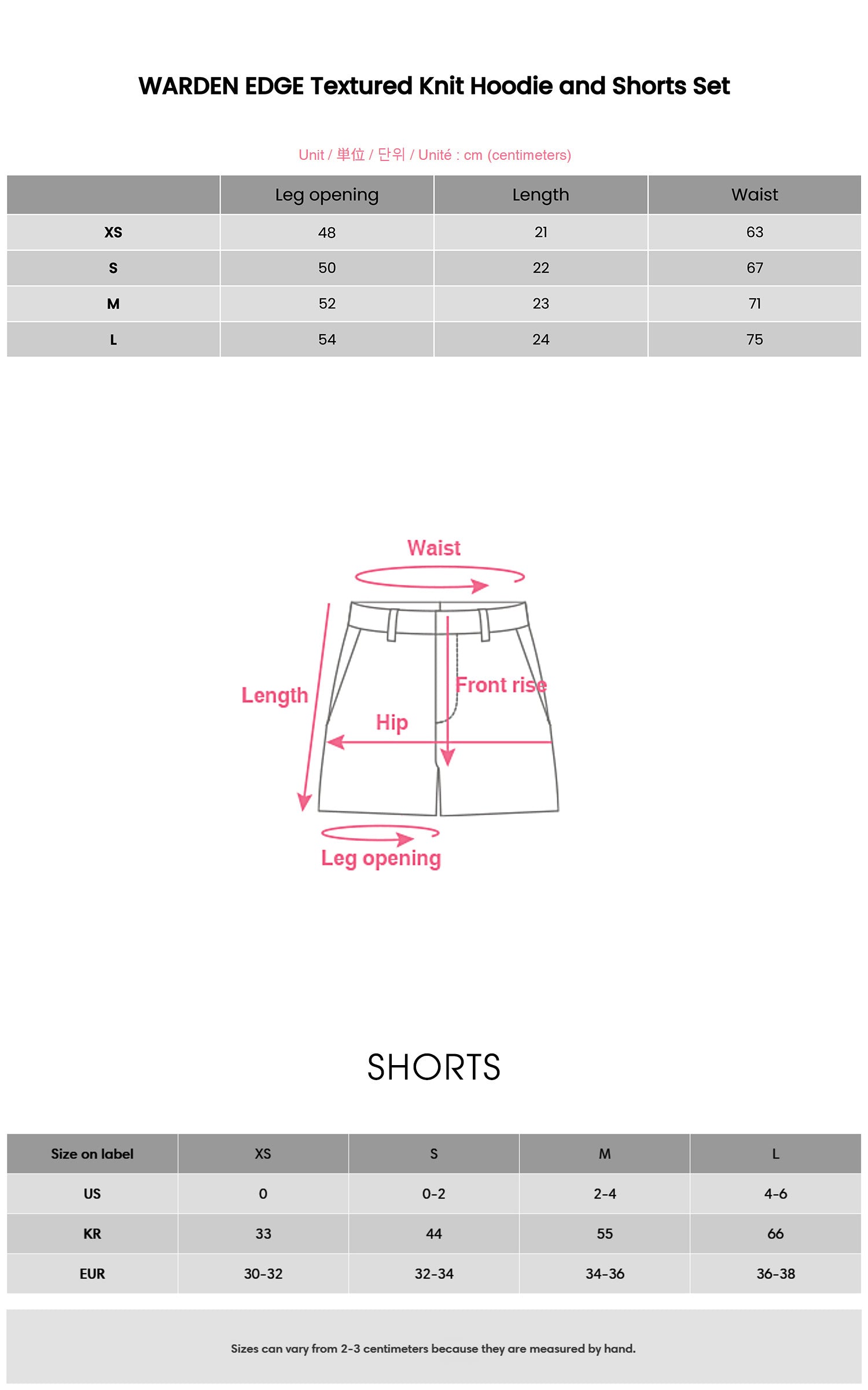 WARDEN EDGE テクスチャードニットフーディーとショーツセット
