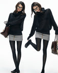 IAMXIAA Inside-Out Contrast Denim Micro Skirt