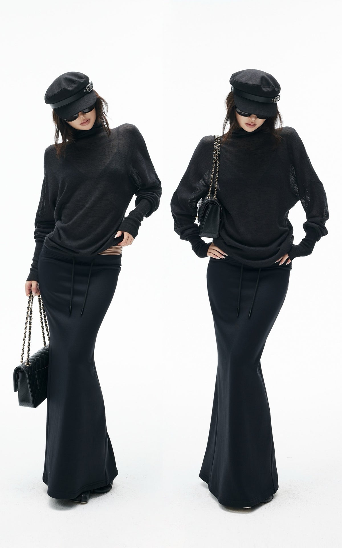 IAMXIAA Layered Low-Rise Mermaid Maxi Skirt
