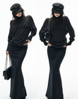 IAMXIAA Layered Low-Rise Mermaid Maxi Skirt