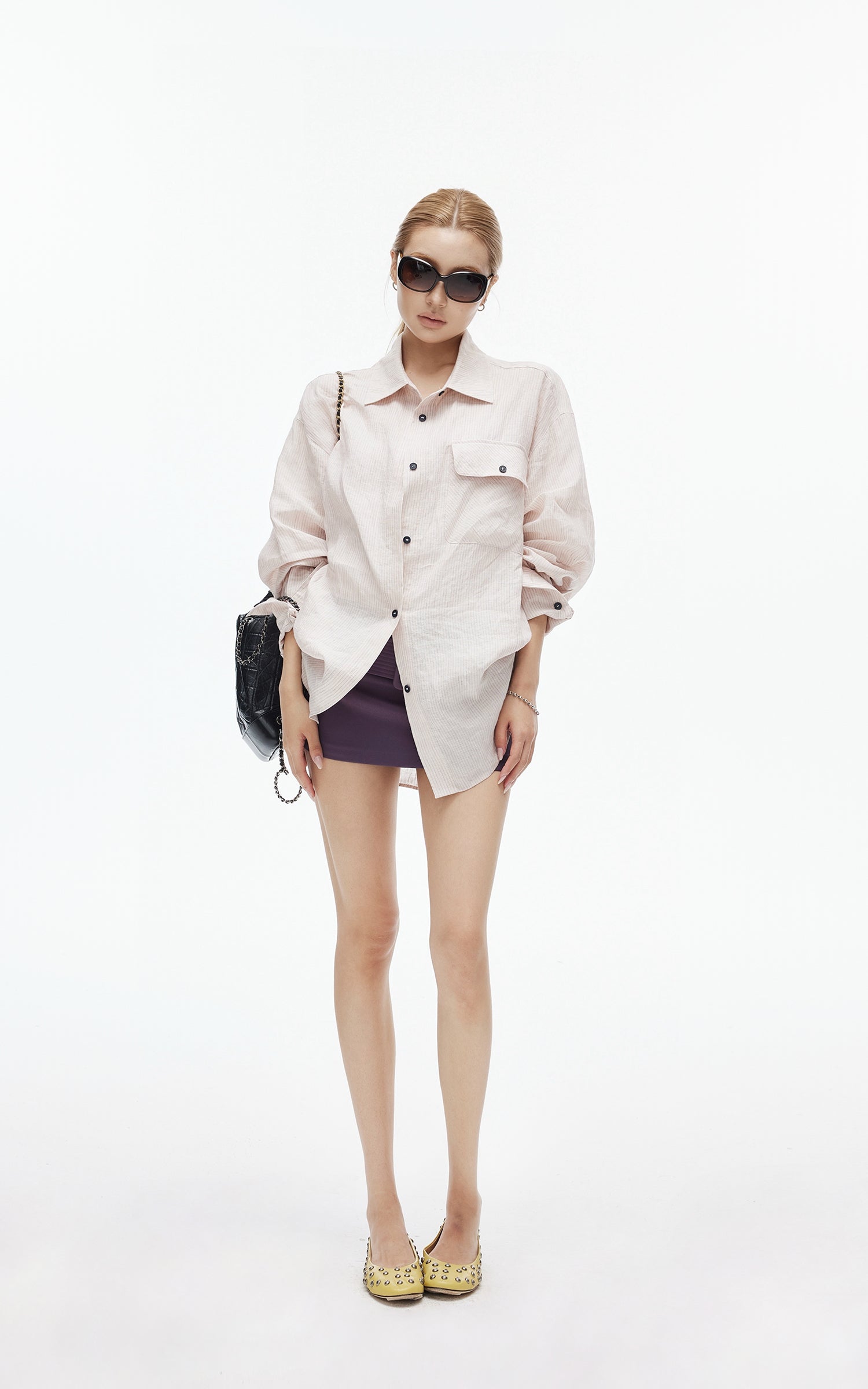 IAMXIAA Soft Stripe Oversized Shirt