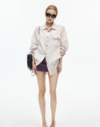 IAMXIAA Soft Stripe Oversized Shirt