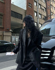 0122stepll Blazer Surdimensionné en Similicuir