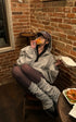 WARDEN EDGE Grey Hoodie 3-Piece Set with Contrast Trim Shorts and Leg Warmers - PINKPARKS