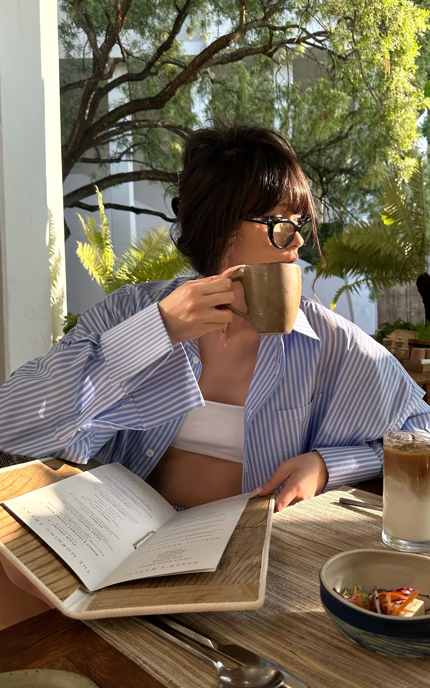 0122stepll Blue Stripe Relaxed Shirt