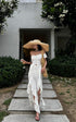 WARDEN EDGE Off-Shoulder Ruffle Set with Asymmetrical Hem - PINKPARKS
