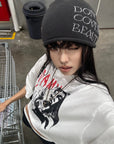 WARDEN EDGE Distressed Portrait Graphic Oversized Cropped Tee - PINKPARKS