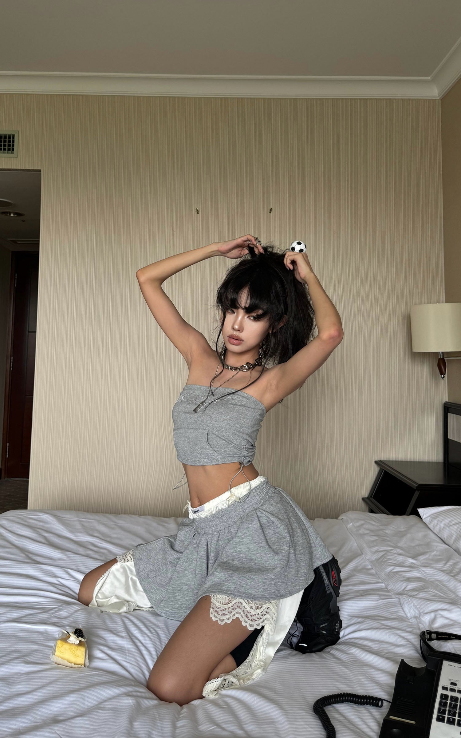WARDEN EDGE Grey Contrast-Layered Lounge Set - PINKPARKS