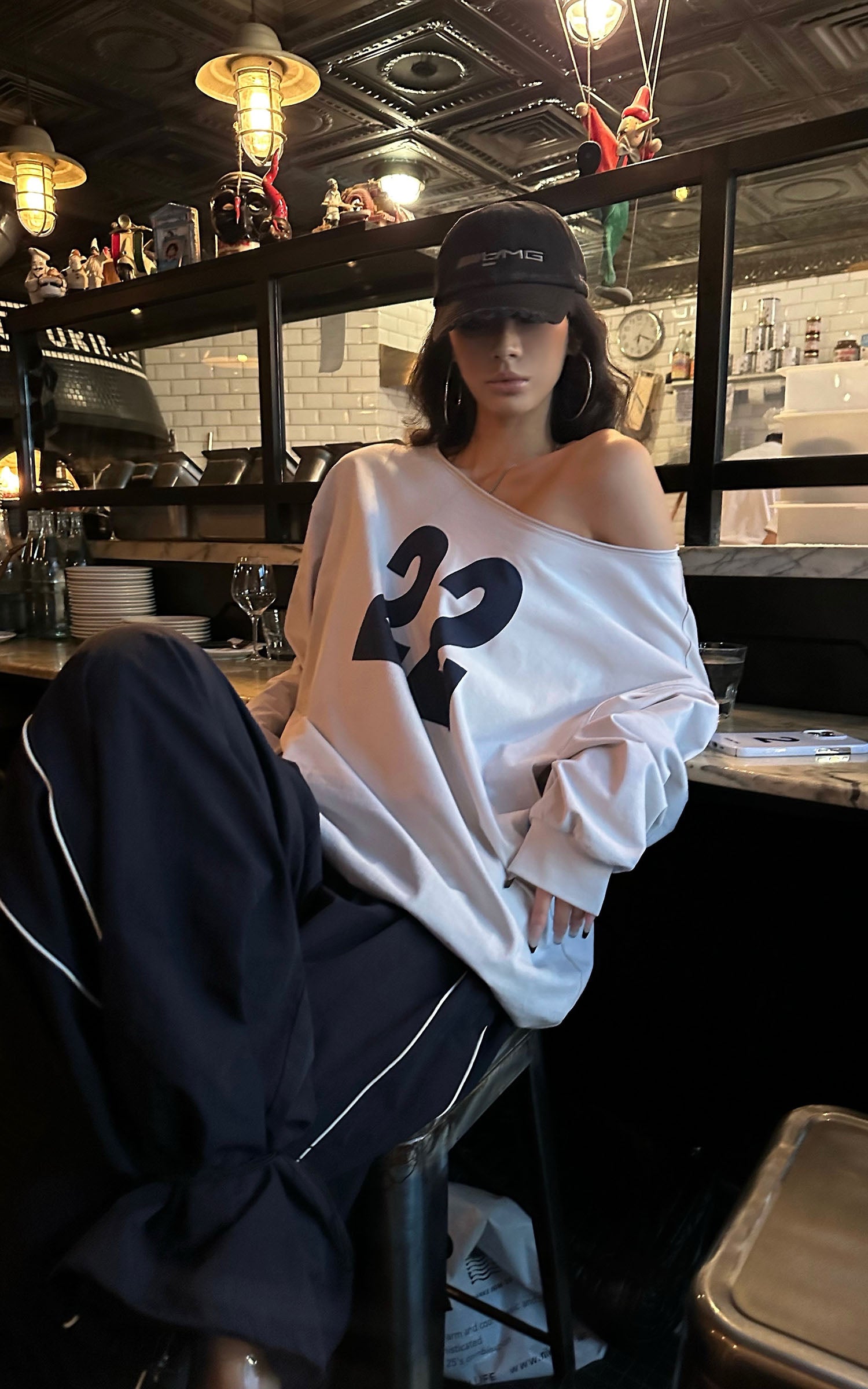 0122stepll Sweat-shirt américain à épaules dénudées