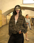 0122stepll Camo Zip-Up Hooded Sweatshirt