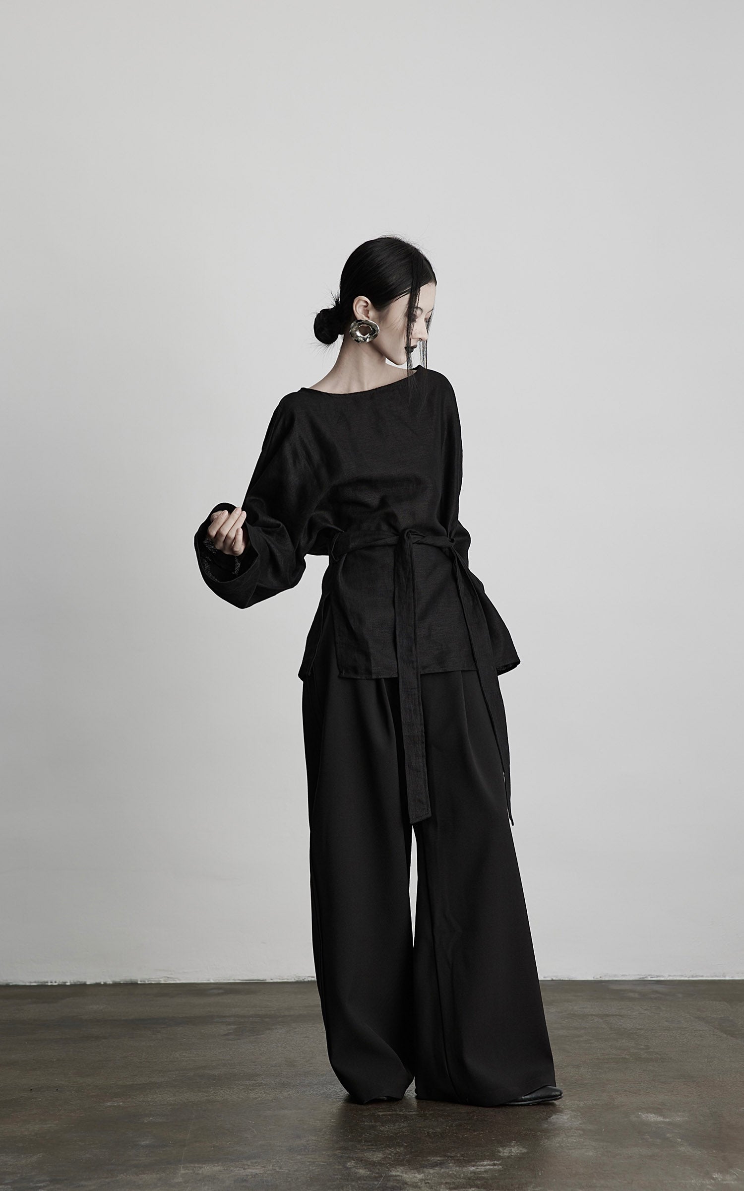DOINDULGE Tailored Wide-Leg Trousers