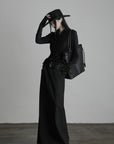 DOINDULGE Draped Ruched Button-Up Shirt