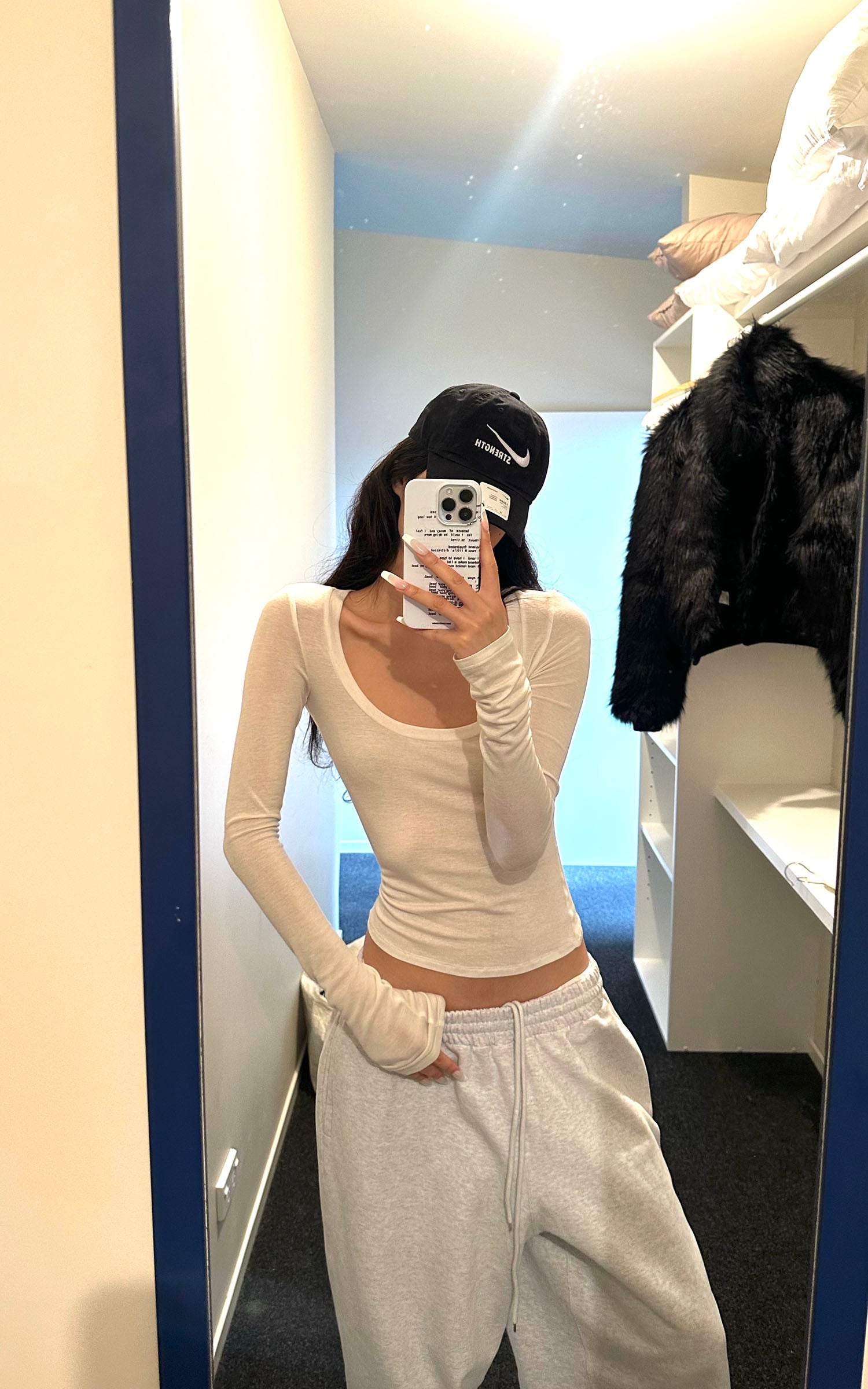 0122stepll Cropped Inner Layer Long Sleeve T-Shirt