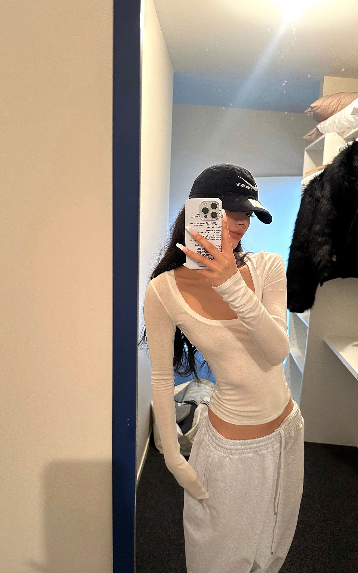 0122stepll Cropped Inner Layer Long Sleeve T-Shirt