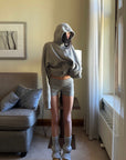 WARDEN EDGE Oversized Hoodie & Shorts Set - Streetwear-Inspired Design