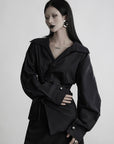 DOINDULGE Asymmetric Twisted Shirt with Sculptural Silhouette