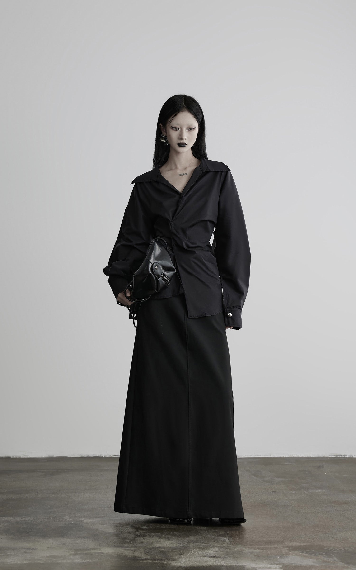 DOINDULGE Asymmetric Twisted Shirt with Sculptural Silhouette