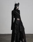 DOINDULGE Layered Asymmetric Jacquard Skirt