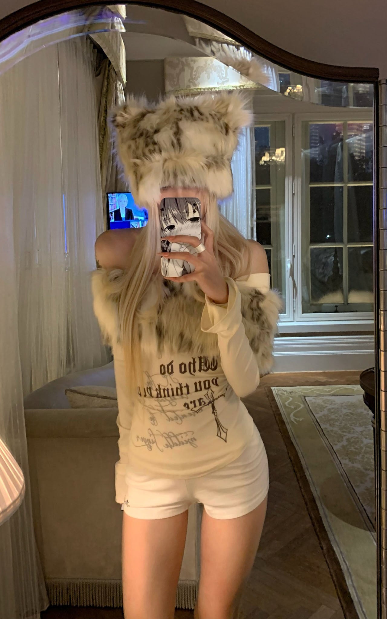 Rase le sol Off-Shoulder Faux Fur Top – PINKPARKS