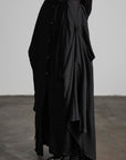 DOINDULGE Draped Asymmetric Maxi Skirt