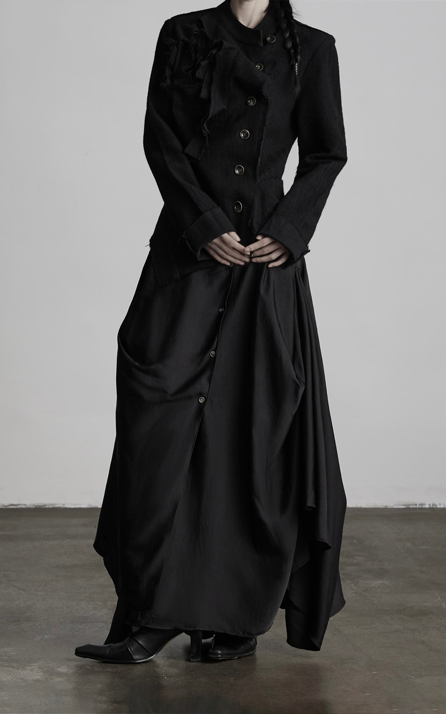 DOINDULGE Deconstructed Frayed Wool Top