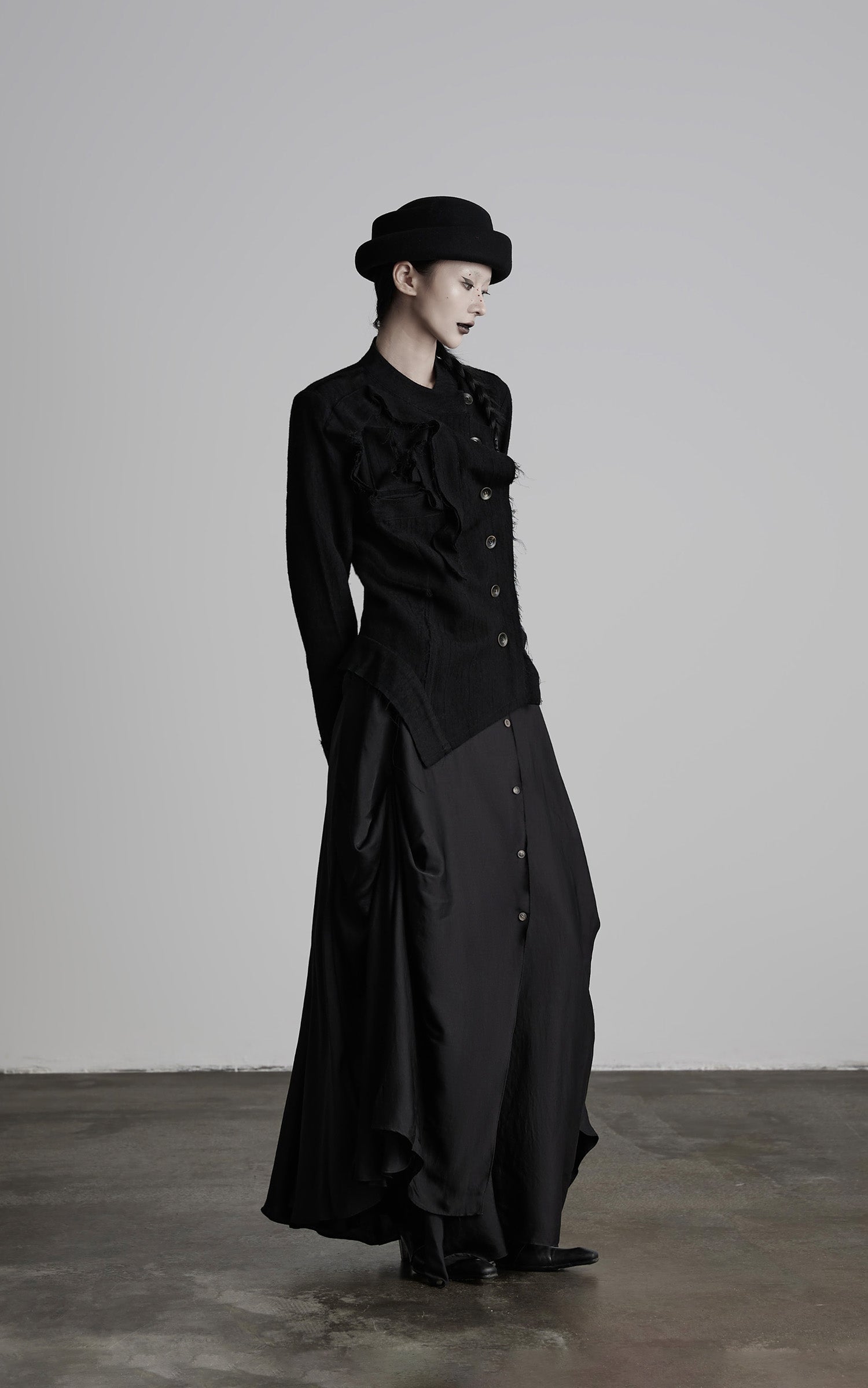 DOINDULGE Deconstructed Frayed Wool Top