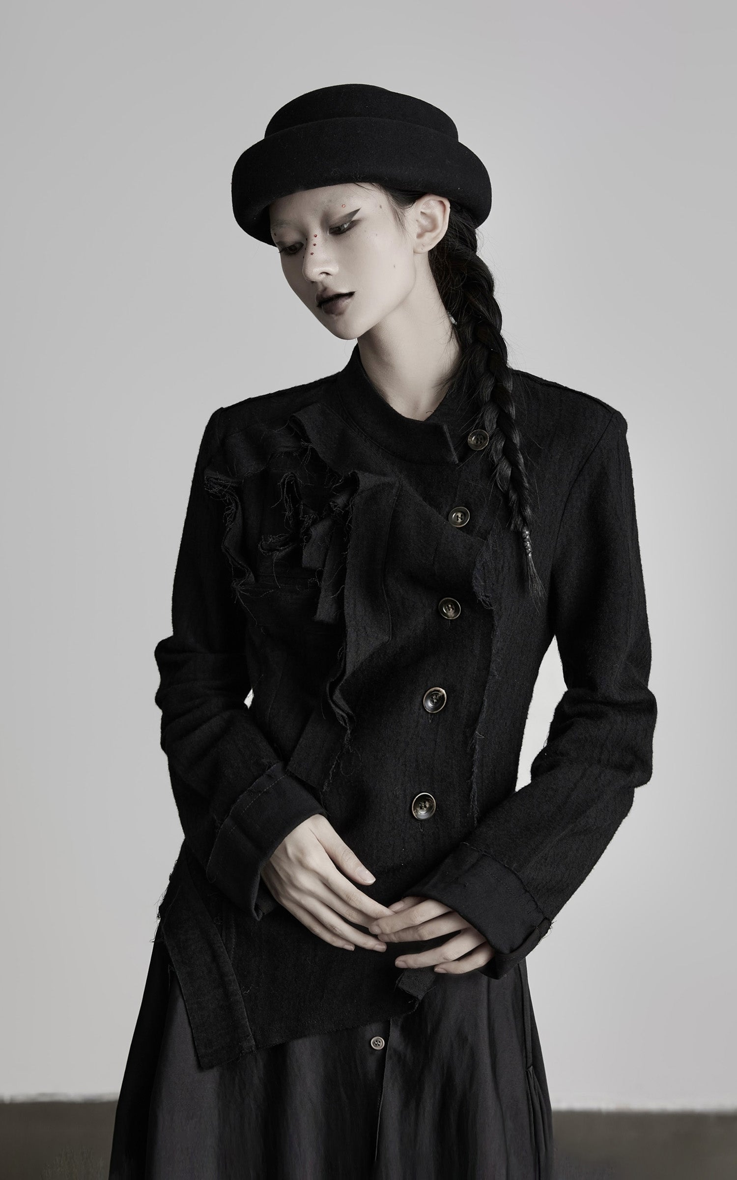 DOINDULGE Deconstructed Frayed Wool Top