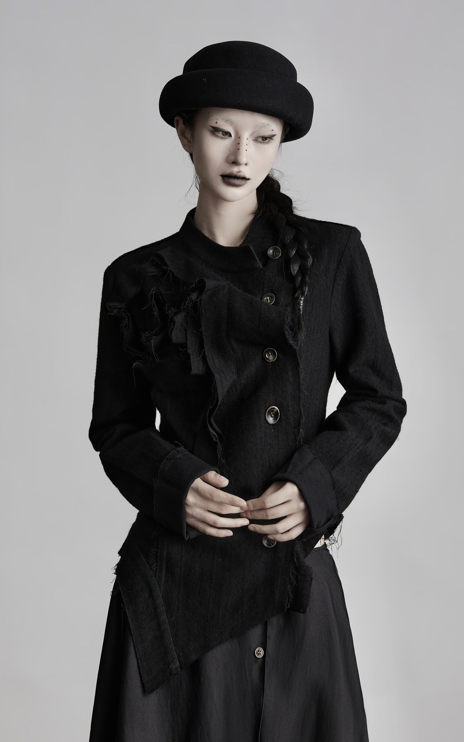 DOINDULGE Deconstructed Frayed Wool Top