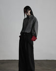 DOINDULGE Oversized Contrast Cuff Checked Shirt